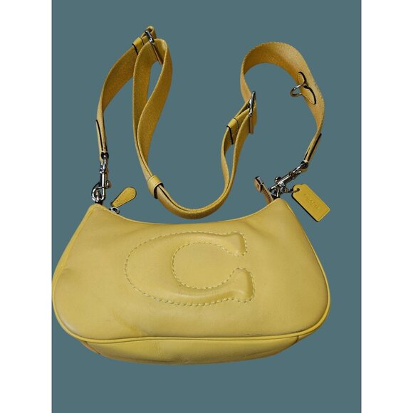 Coach Handbags - Coach Teri Yellow Shoulder Bag With Signature Quilted Crossbody